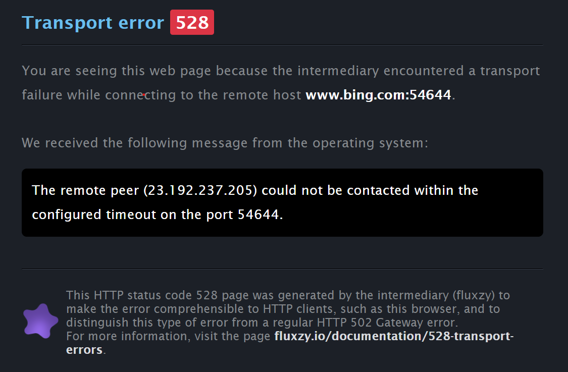 528 Transport Error