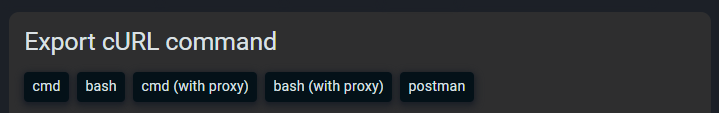 Export as cURL with fluxzy