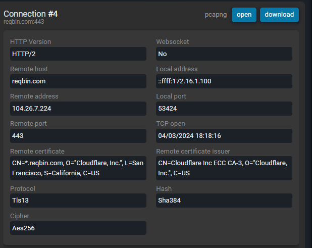 Connection view of an exchange