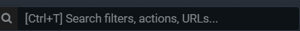 The Fluxzy title bar search box with the placeholder "Ctrl+T Search filters, actions, URLs"