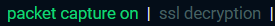 Fluxzy status bar showing packet capture on