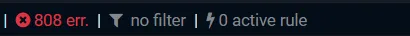 Fluxzy status bar showing the active rule count indicator